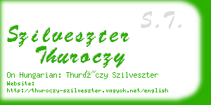 szilveszter thuroczy business card